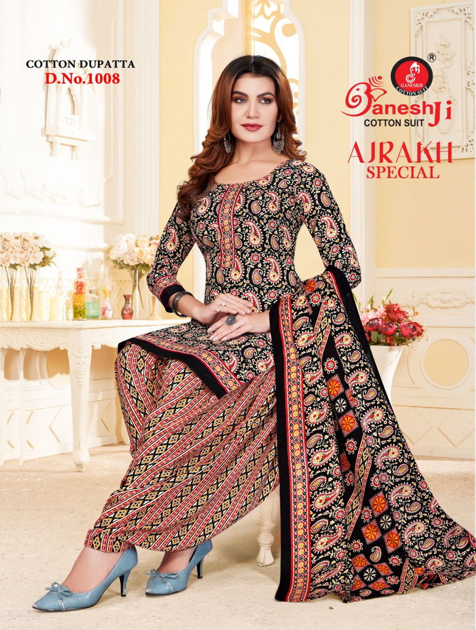 Ajrakh Special Vol 1 By Ganeshji Cotton Printed Dress Material Wholesale Price